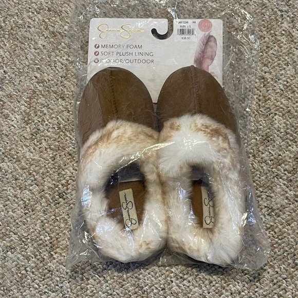 Jessica Simpson Faux Fur Lined Memory Foam Slippers - Picture 11 of 11